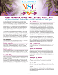 rules and regulations for exhibiting at nsc 2016