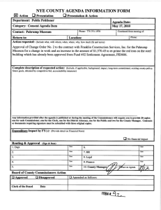 NYE COUNTY AGENDA INFORMATION FORM TEM #jj