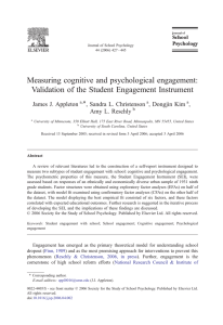 Measuring cognitive and psychological engagement - PsychWiki