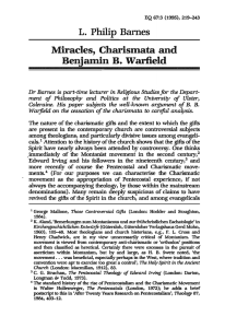 L. Philip Barnes, "Miracles, Charismata and Benjamin B. Warfield,"