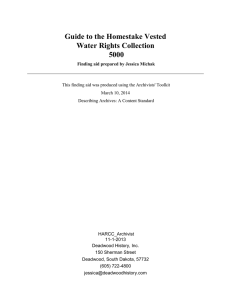 The Guide to the Homestake Vested Water Rights Collection
