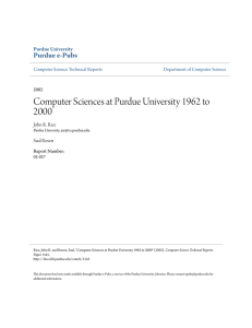 Computer Sciences at Purdue University 1962 to - Purdue e-Pubs