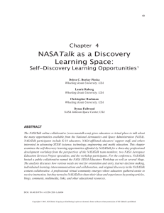 NASATalk as a Discovery Learning Space: - IRMA