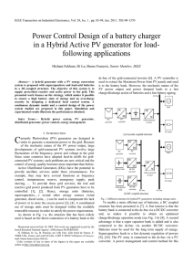 Power Control Design of a battery charger in a Hybrid Active PV