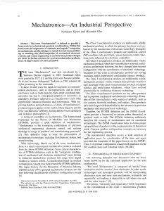Mechatronics---An Industrial Perspective