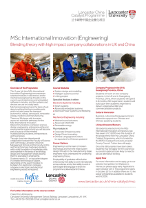 MSc International Innovation (Engineering)