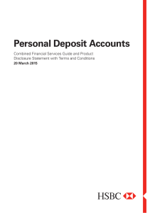 Personal Deposit Accounts