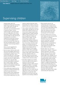 Supervising children - Department of Education and Training