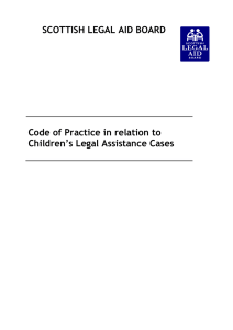 SCOTTISH LEGAL AID BOARD Code of Practice in relation to