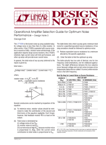 Operational Amplifier Selection Guide for Optimum Noise Performance