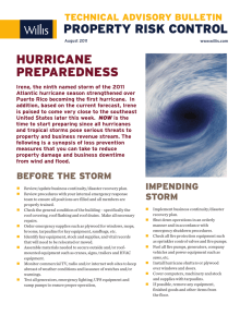 property risk control hurricane preparedness