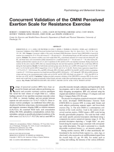 Concurrent Validation of the OMNI Perceived Exertion Scale for