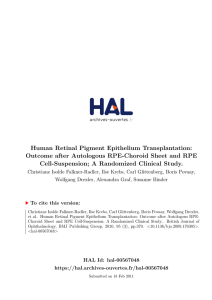 Human Retinal Pigment Epithelium Transplantation