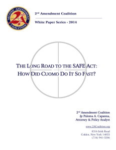 the long road to the safe act: how did cuomo do it so fast?