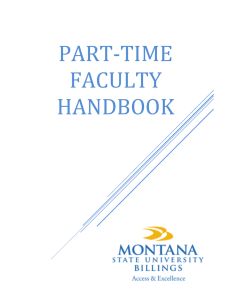 Part-Time Faculty Handbook - Montana State University Billings