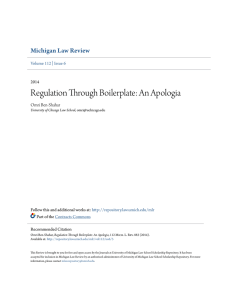 Regulation Through Boilerplate: An Apologia