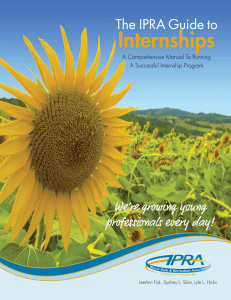 IPRA Guide to Internships - Office of Recreation and Park Resources