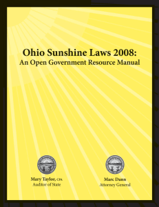 Ohio Sunshine Laws 2008: An Open Government