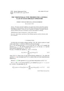 the voronovskaja type theorem for a general class of sz ´asz