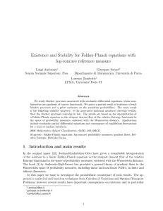 Existence and Stability for Fokker-Planck equations with log