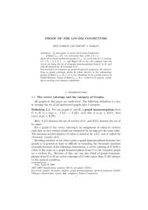 PROOF OF THE LOV´ASZ CONJECTURE 1. Introduction 1.1. The