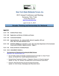 2015 Annual Conference and Meeting Syracuse, New York