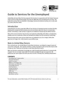 Guide to Services for the Unemployed