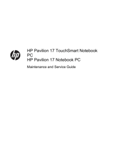 HP Pavilion 17 TouchSmart Notebook PC HP Pavilion 17 Notebook