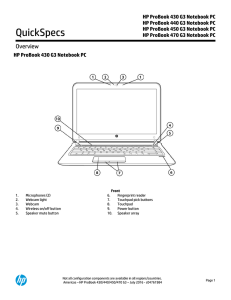 HP Probook 470 G3 quickspecs PDF