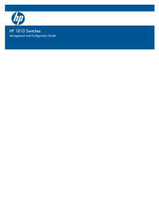 HP 1810 Switches Management and Configuration Guide