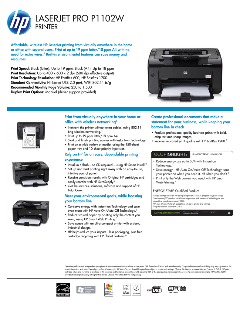 hp laserjet p1102w wireless setup for mac