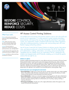 HP Access Control Printing Solutions