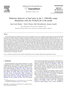 Dielectric behavior of beef meat in the 1–1500 kHz range