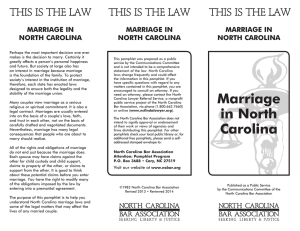 Marriage in North Carolina - North Carolina Bar Association