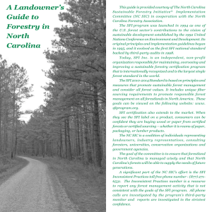 A Landowner`s Guide to Forestry in North Carolina