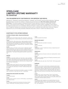 Steelcase Limited Lifetime Warranty for Americas