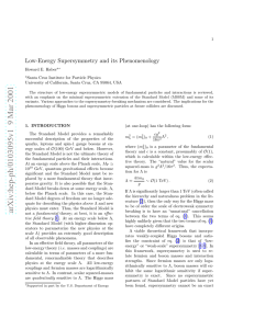Low-Energy Supersymmetry and its Phenomenology