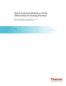 Novel Analytical Methods to Verify Effectiveness of