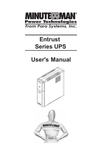 Entrust Series UPS User`s Manual