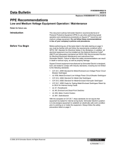 Data Bulletin PPE Recommendations