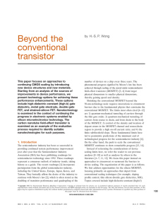 Beyond the conventional transistor