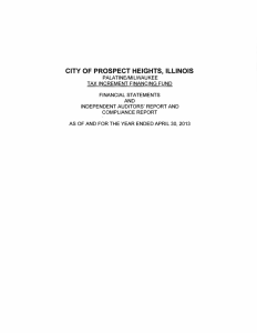 TIF Report for the Fiscal Year Ended April 30, 2013