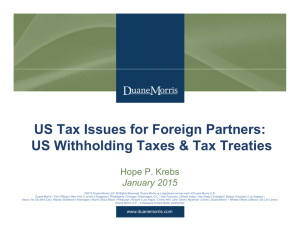 US Tax Issues for Foreign Partners