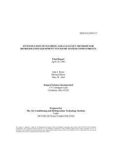 Investigation of flushing and clean-out methods