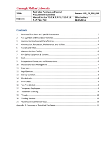 Restricted Purchase and Special Procurement Guidelines
