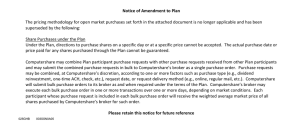 Notice of Amendment to Plan The pricing methodology for ŽƉĞŶ