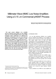 Millimeter Wave MMIC Low Noise Amplifiers Using a