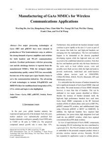 Manufacturing of GaAs ICs for Wireless Communication