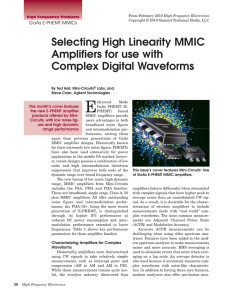 Selecting High Linearity MMIC Amplifiers for use with Complex