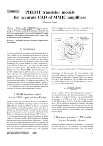 PHEMT transistor models for accurate CAD of MMIC amplifiers